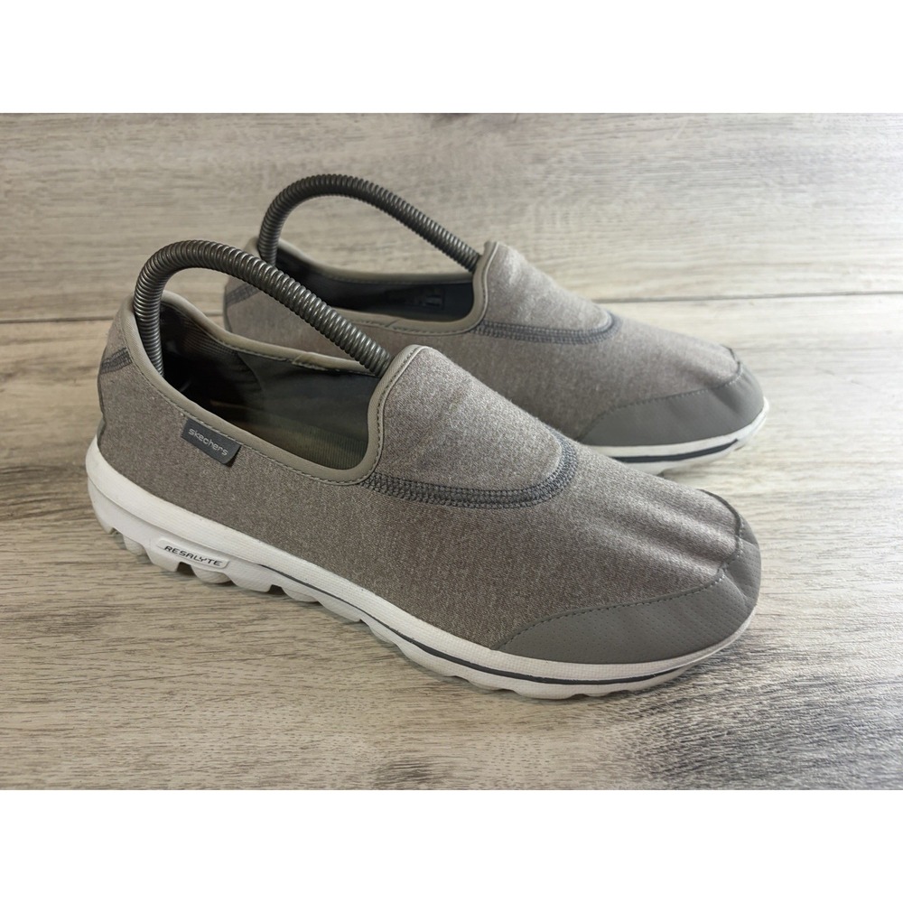 Skechers Go Walk Women's Size 9 Gray Goga Mat Slip On Mesh Comfort Shoes 13498